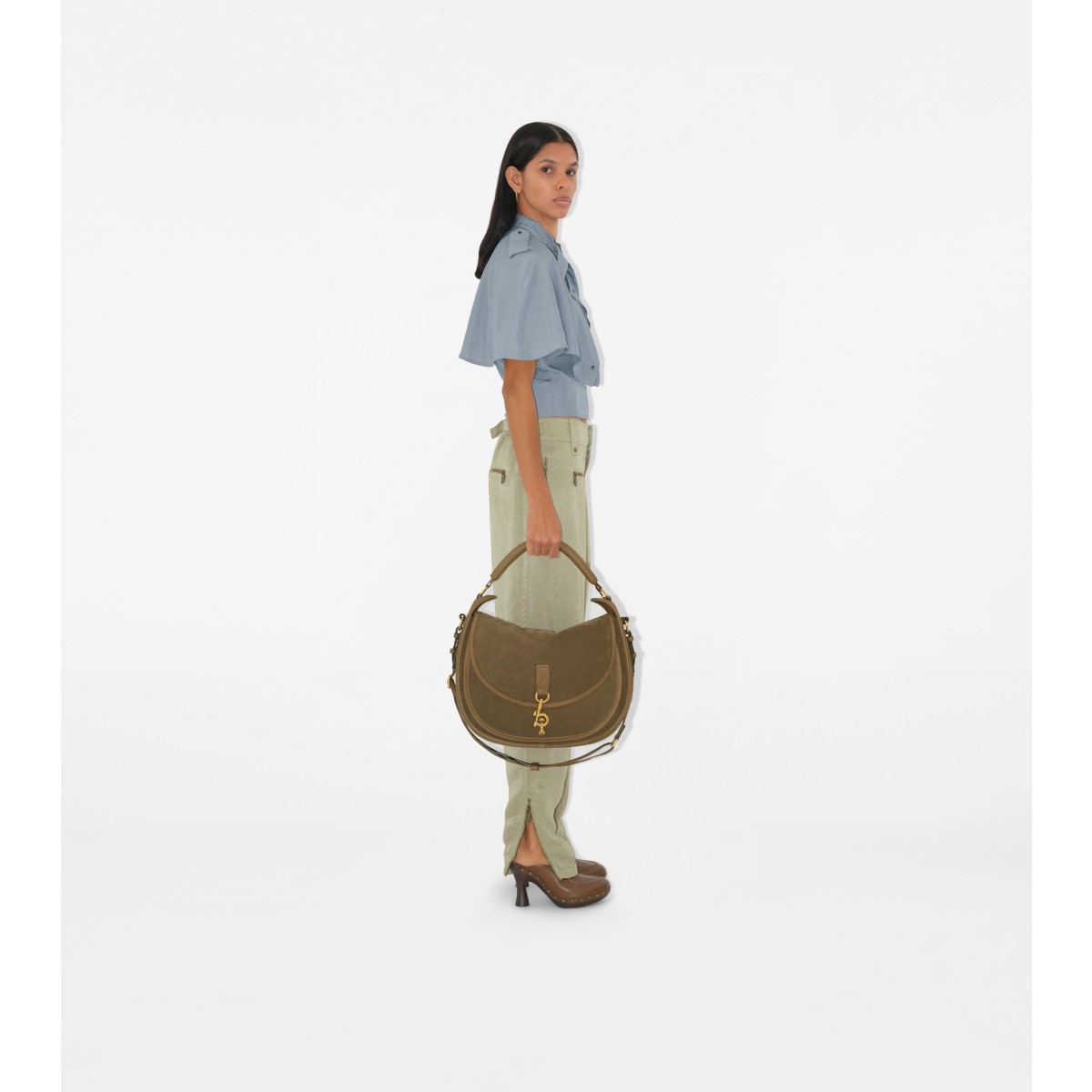  Check Medium B Clip Messenger Bag