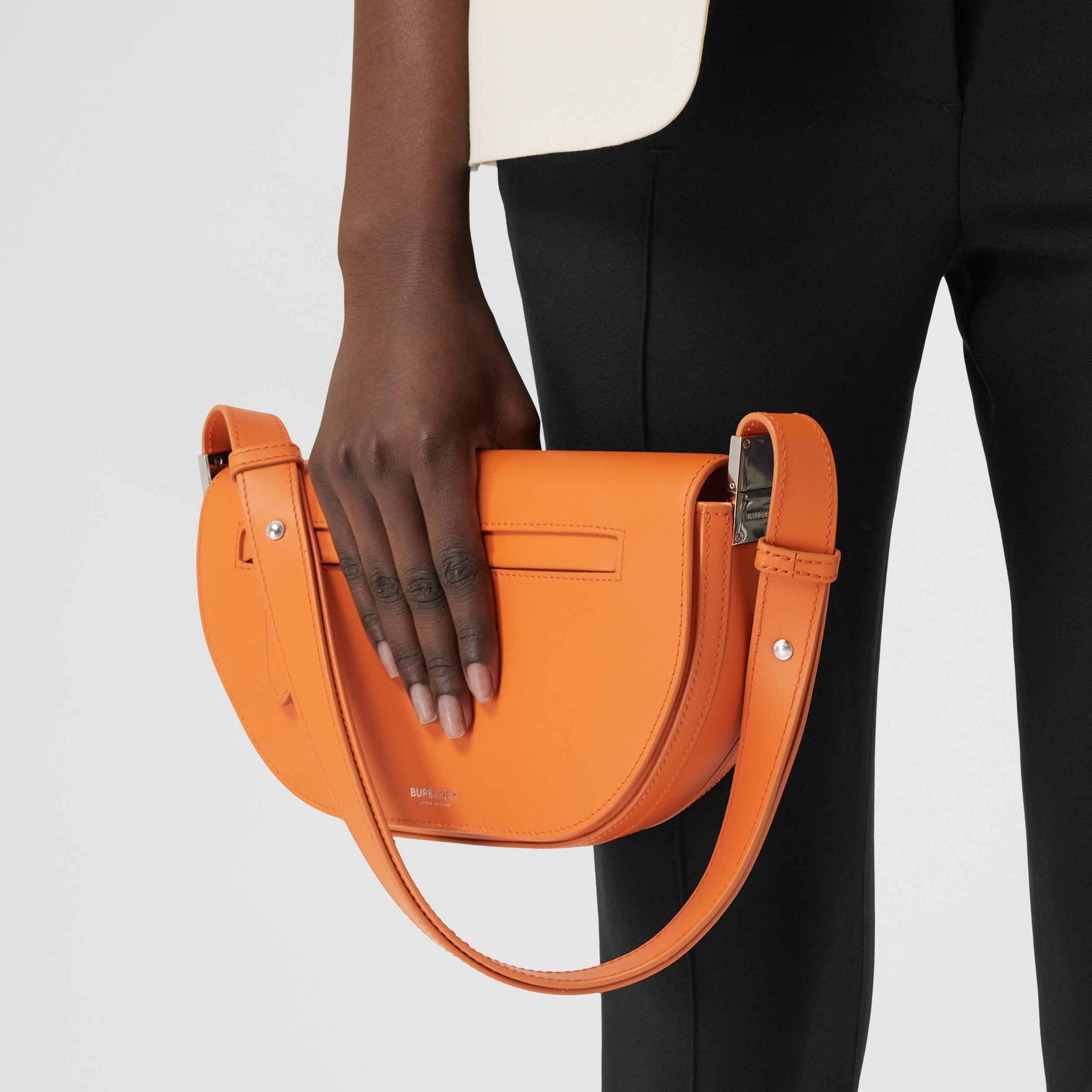 Leather Small Olympia Bag in Orange - Women | Burberry® Official - 3