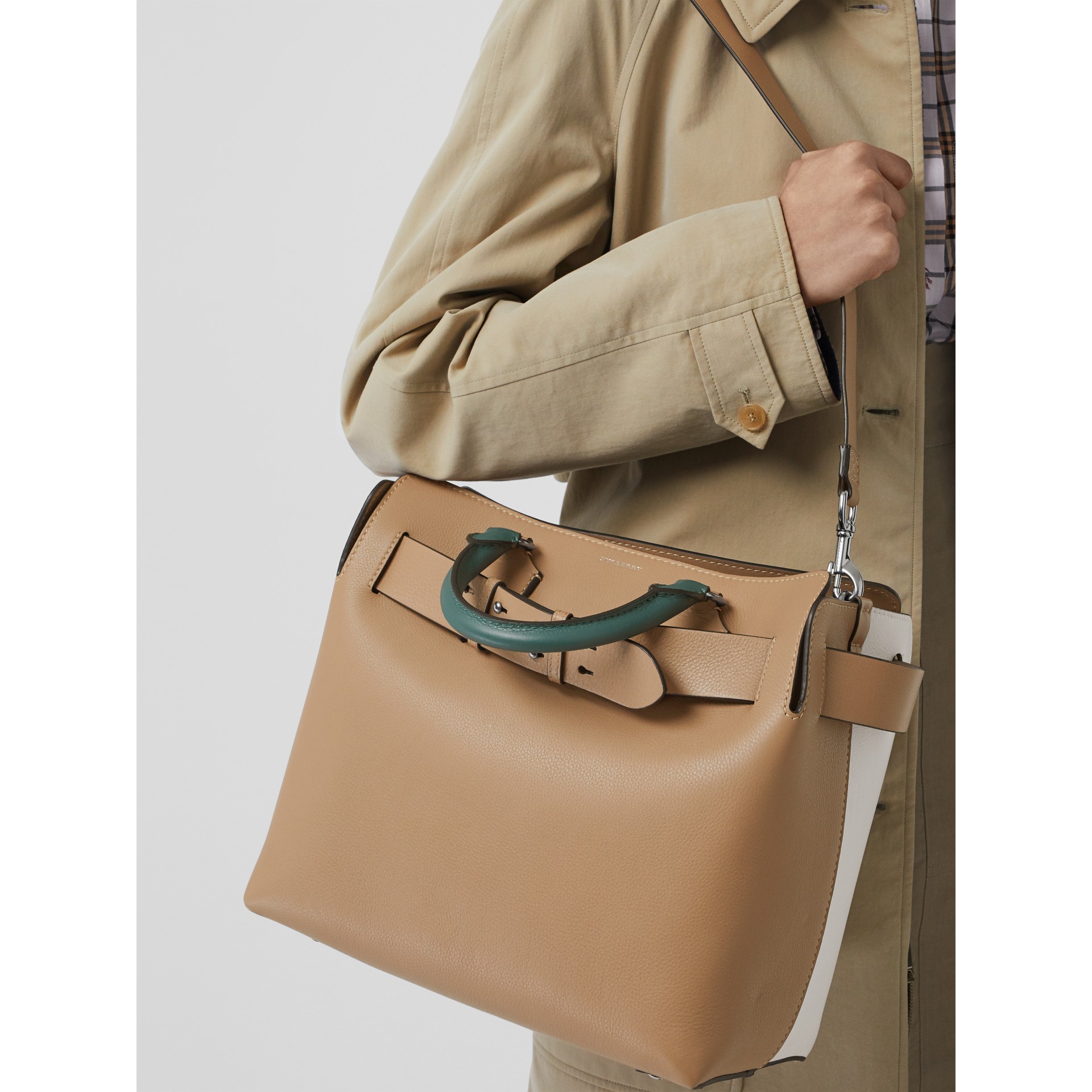 The Medium Tritone Leather Belt Bag in Light Camel Women Burberry United States