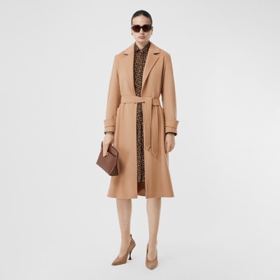 Long Cashmere Blend Kensington Trench Coat in Camel melange - Women |  Burberry® Official