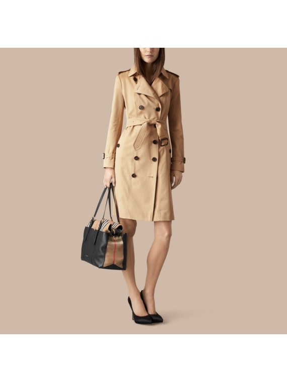 House Check and Leather Baby Changing Bag in Black Burberry United States