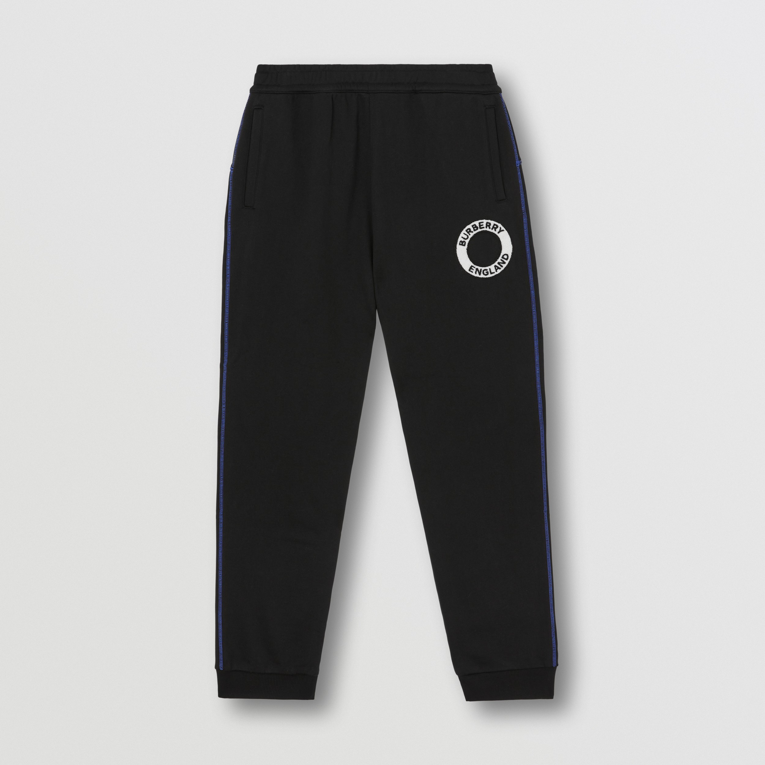 Logo Graphic Appliqué Cotton Jogging Pants in Black - Men | Burberry® Official - 4
