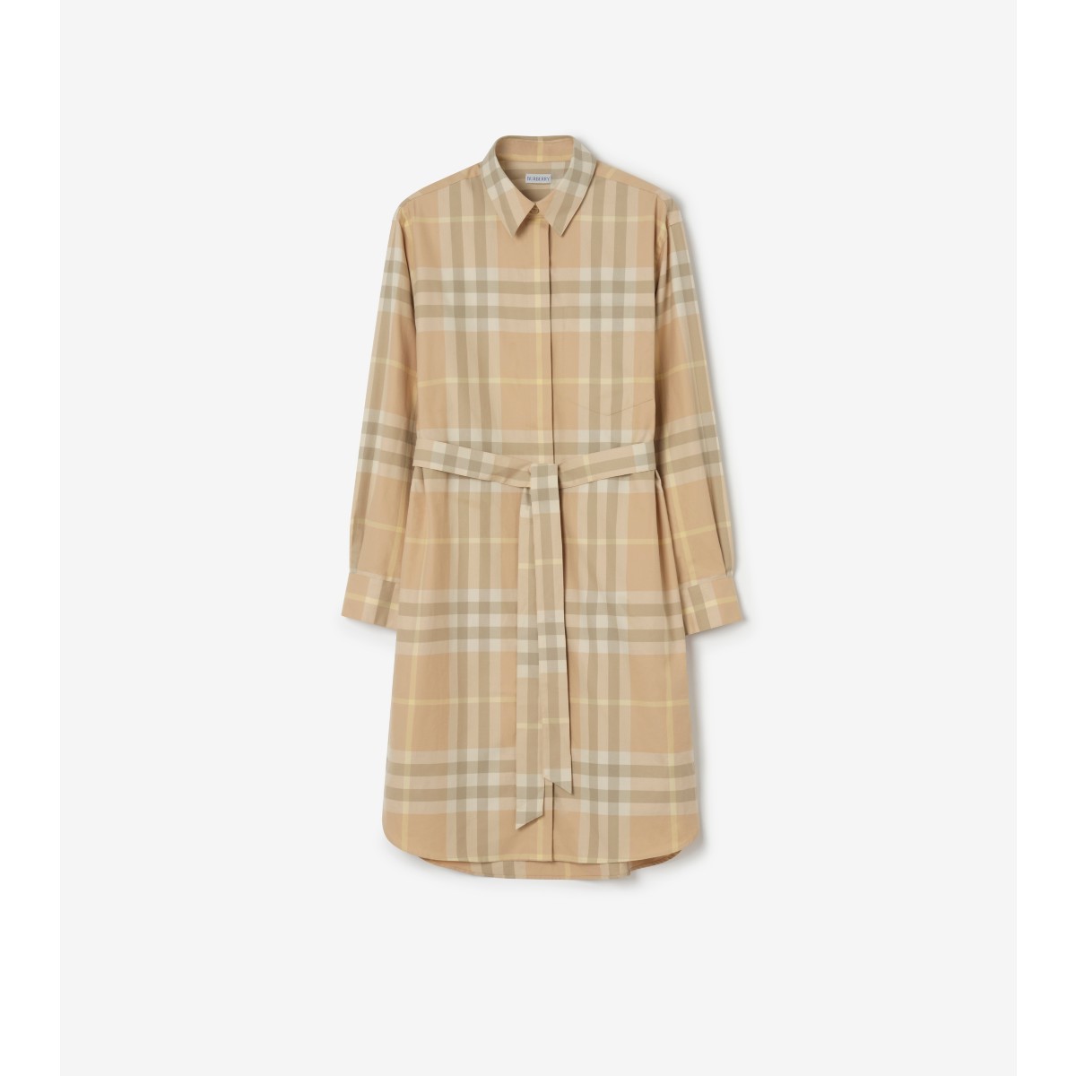  Check Cotton Shirt Dress