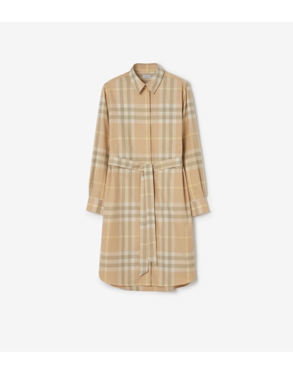 Check Cotton Shirt Dress