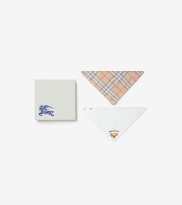 Cotton Two-piece Bib Set in White - Children | Burberry