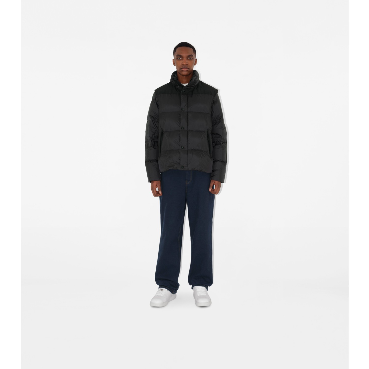 Detachable Sleeve Nylon Puffer Jacket