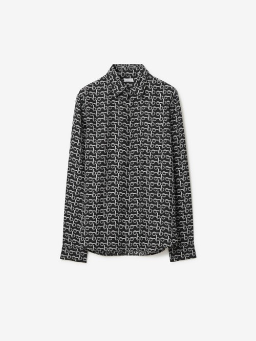Burberry B Silk Shirt In Gray