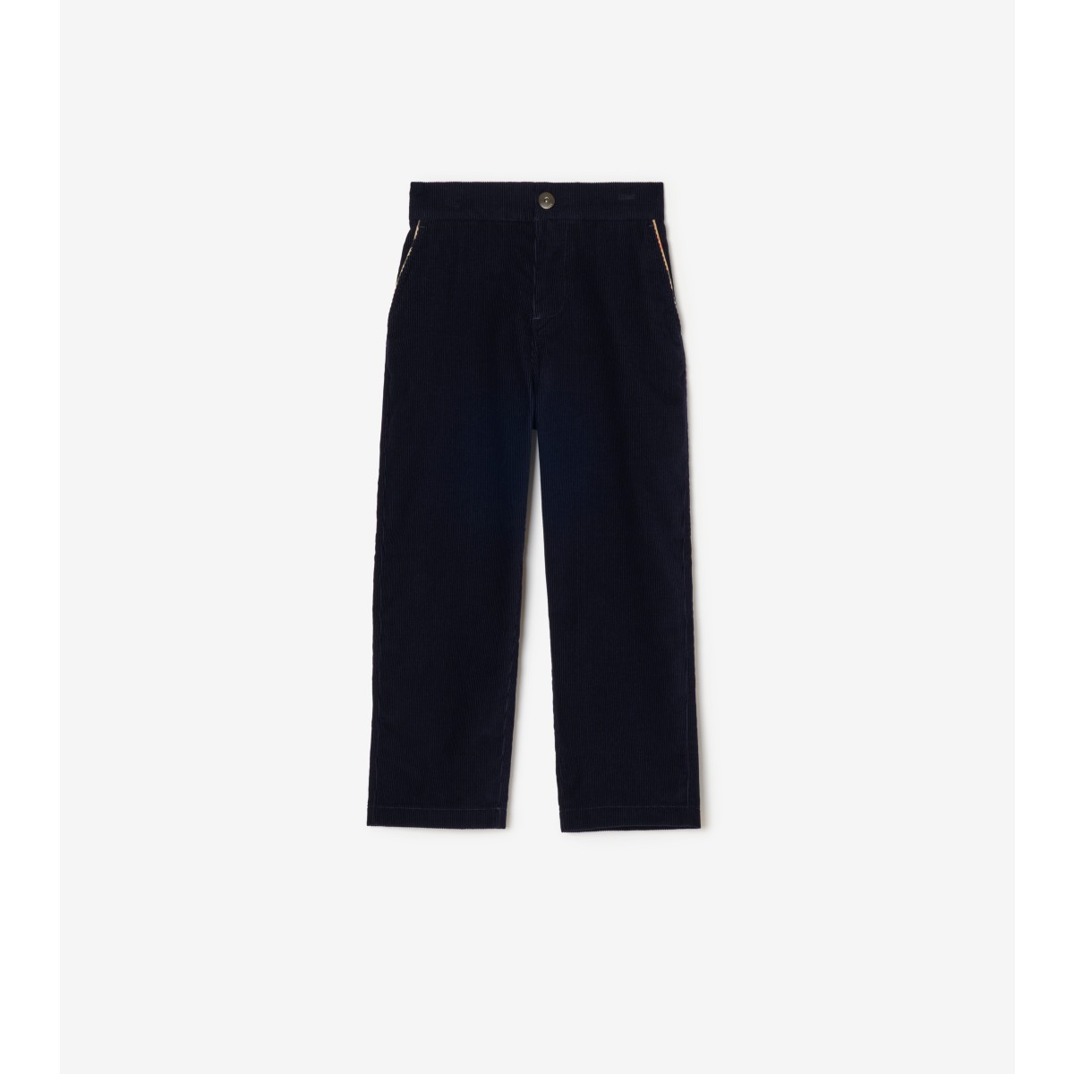  Check Trim Corduroy Trousers