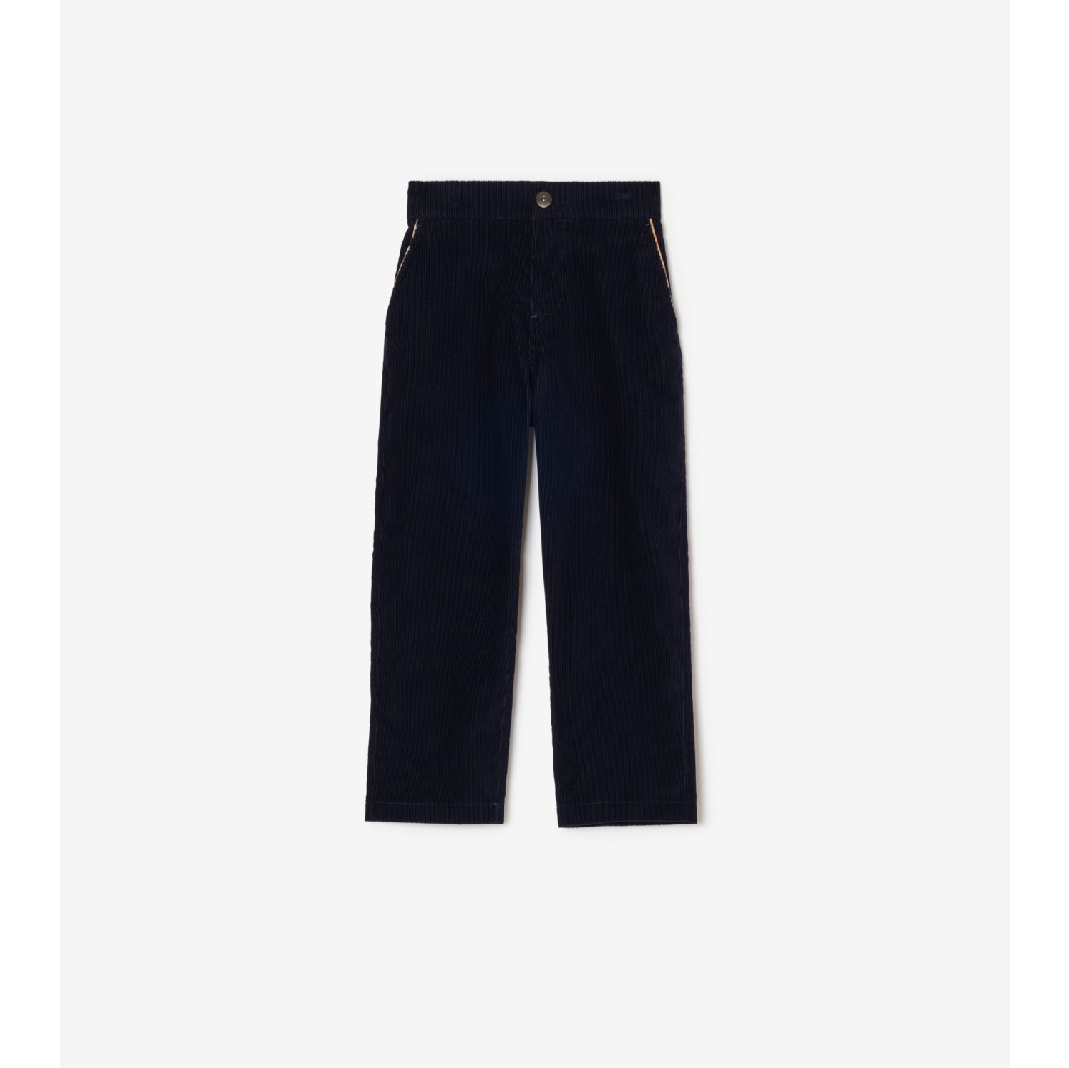 Check Trim Corduroy Trousers