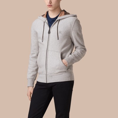 burberry hooded cotton jersey top