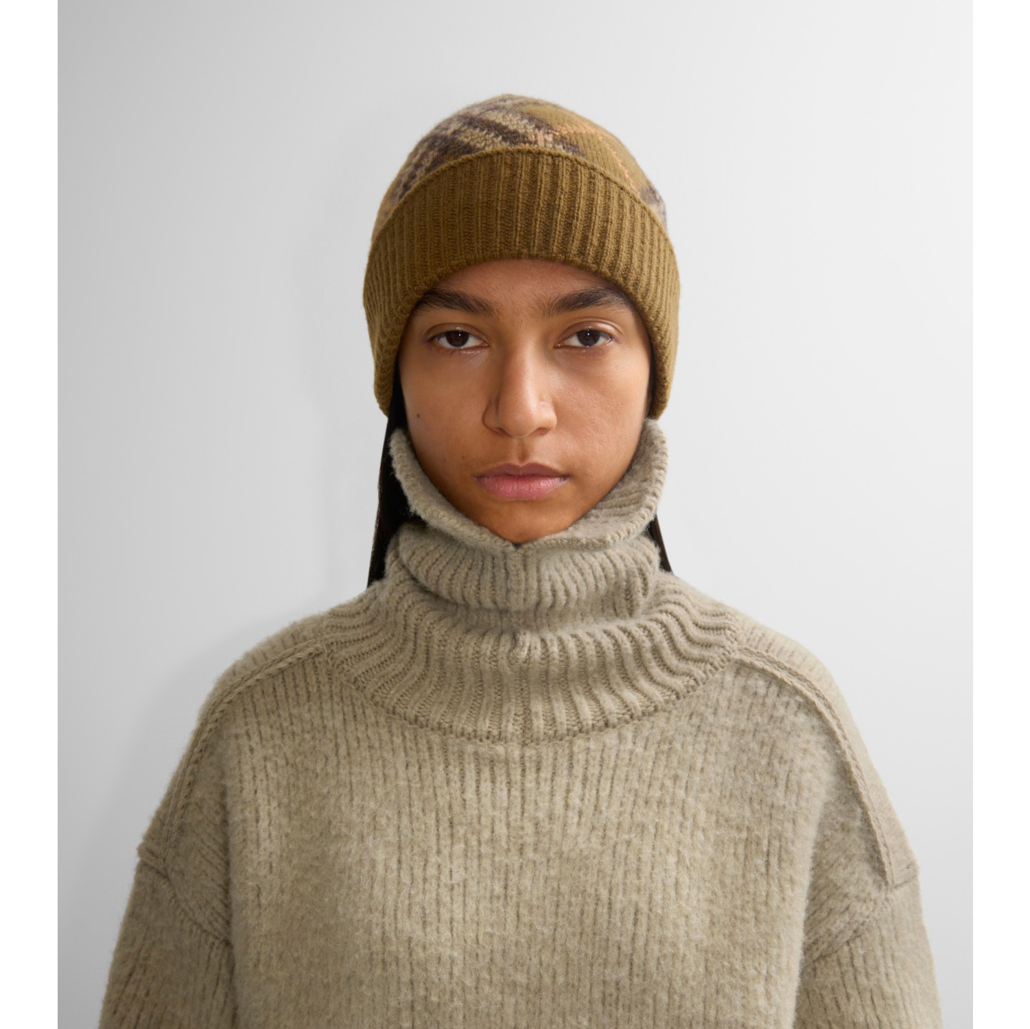 Cappellino in cashmere Check