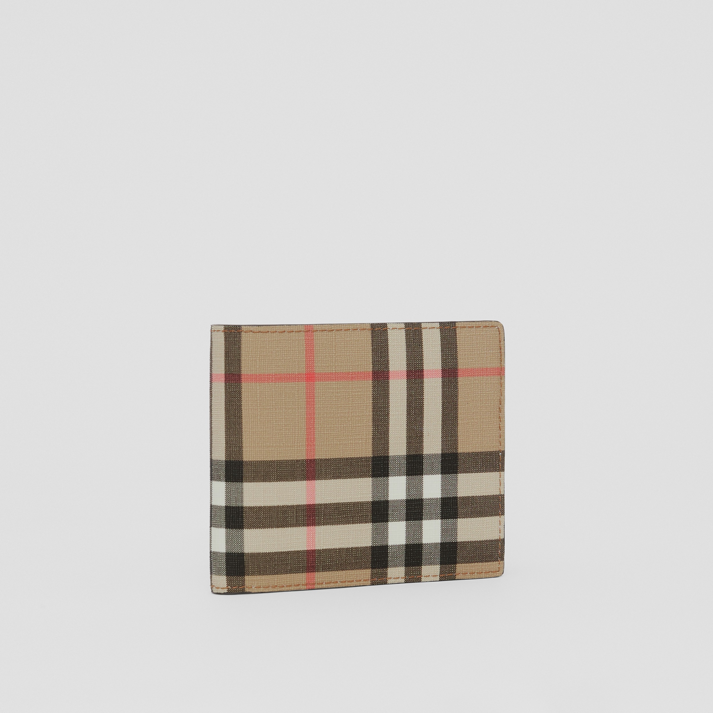 Bio-based Vintage Check Leather Bifold Wallet in Archive Beige - Men | Burberry® Official - 4