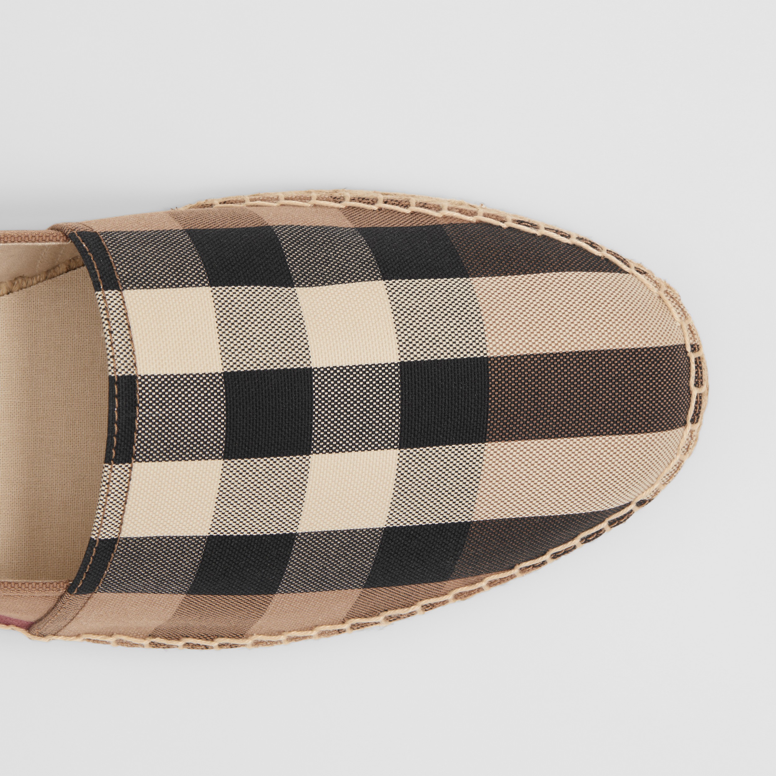 Exaggerated Check Cotton and Leather Espadrilles in Birch Brown - Men | Burberry® Official - 2
