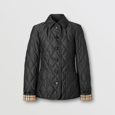 Diamond Quilted Thermoregulated Jacket in Black - Women | Burberry® Official