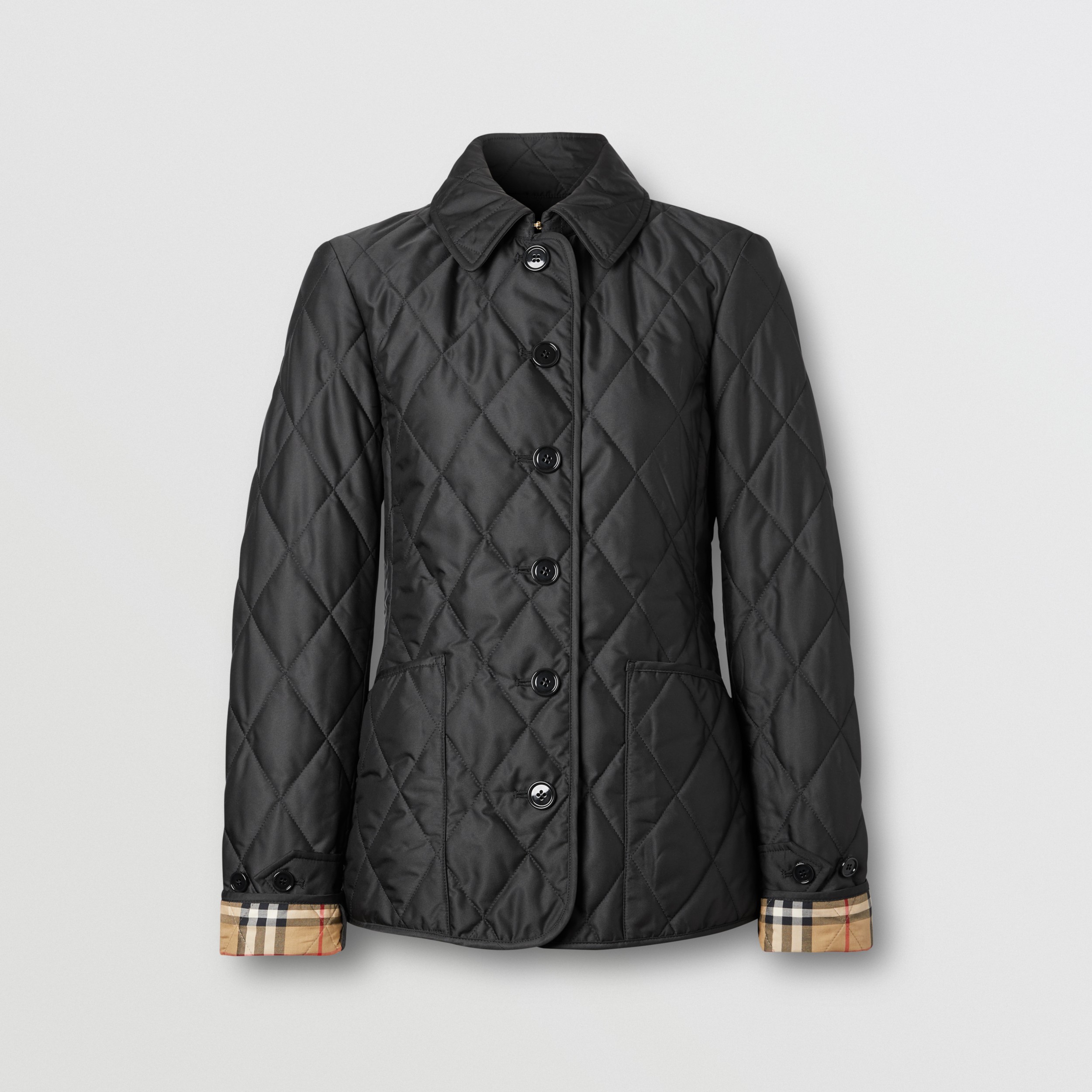 Diamond Quilted Thermoregulated Jacket in Midnight - Women | Burberry®  Official