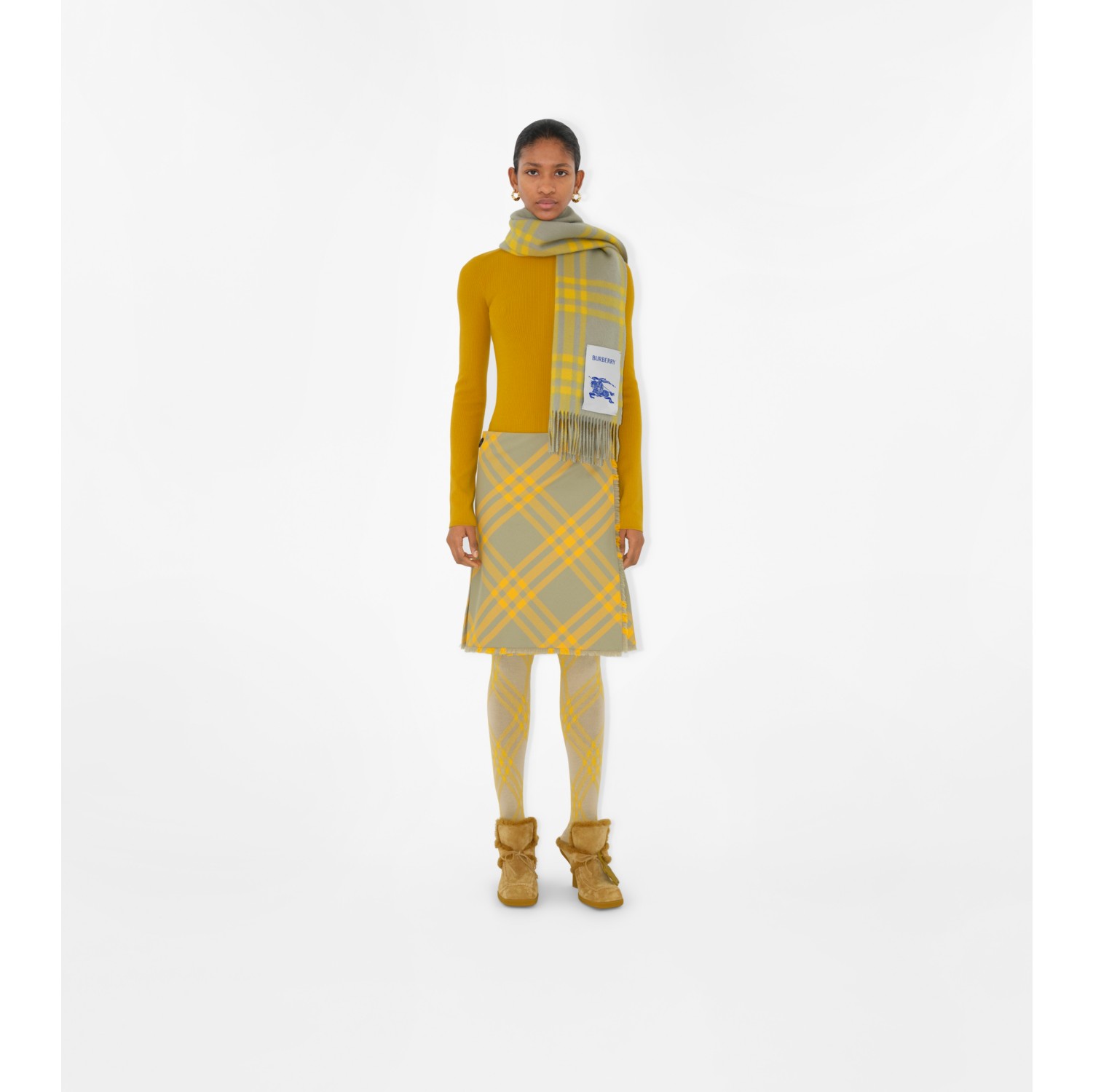 Reversible Check Cashmere Scarf