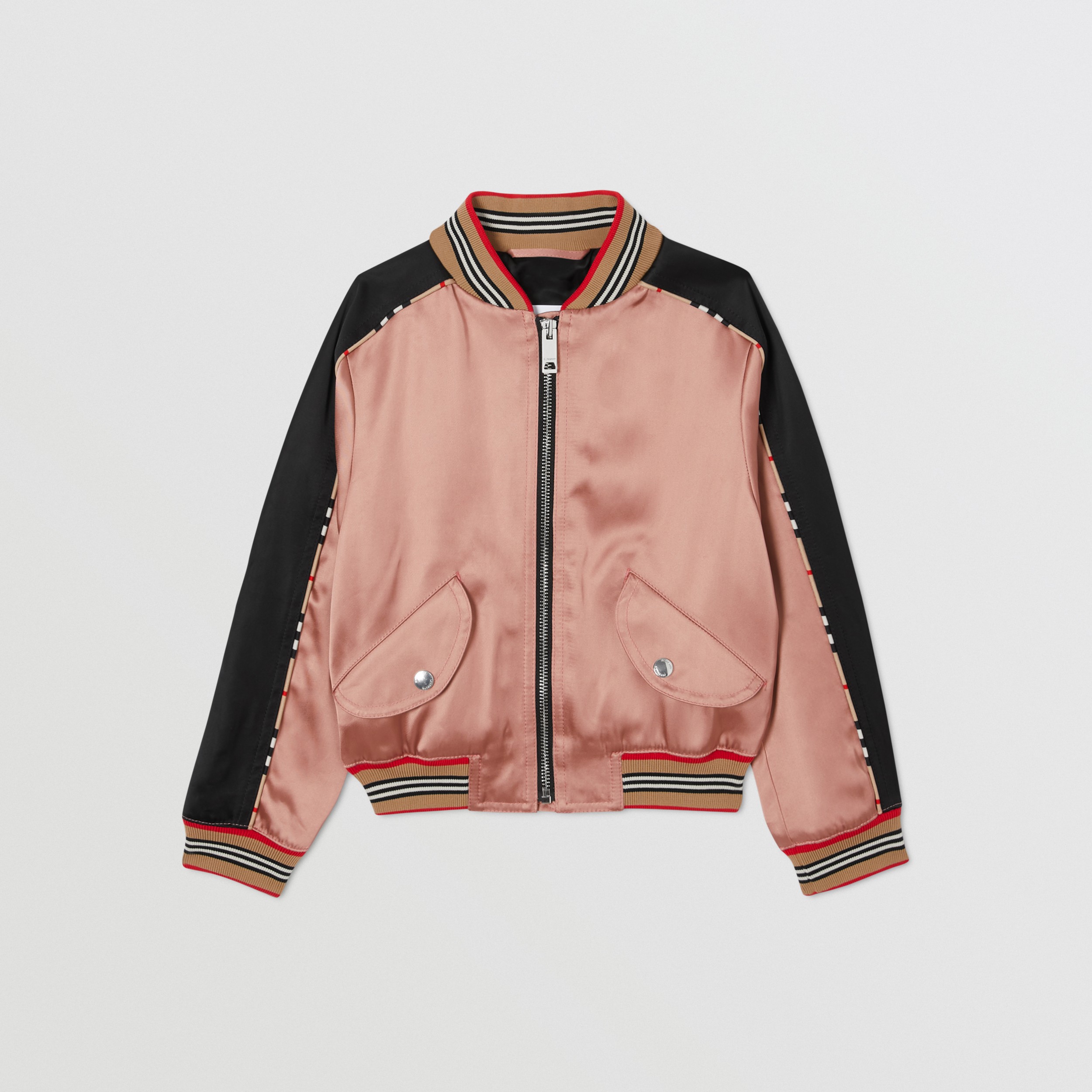 Deer Motif Sateen Bomber Jacket in Dusty Pink | Burberry United States