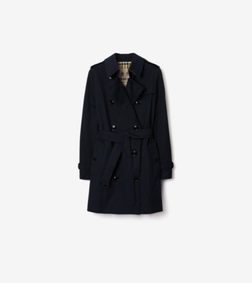 Long Kensington Heritage Trench Coat in Coal blue - Women, Cotton Gabardine  | Burberry® Official