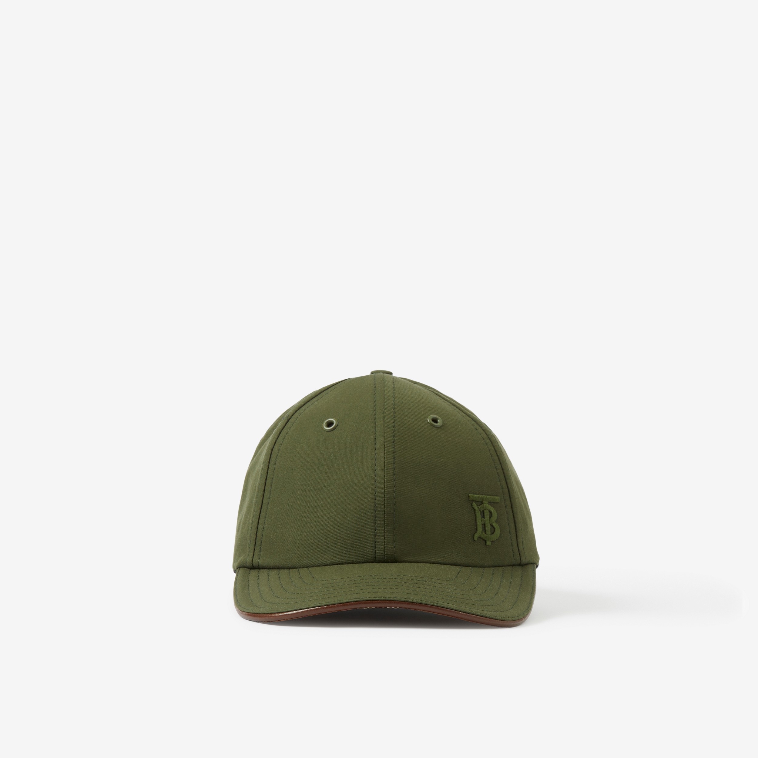 Gorra en algodón de gabardina tropical con monograma (Verde Militar) | Burberry® oficial - 1
