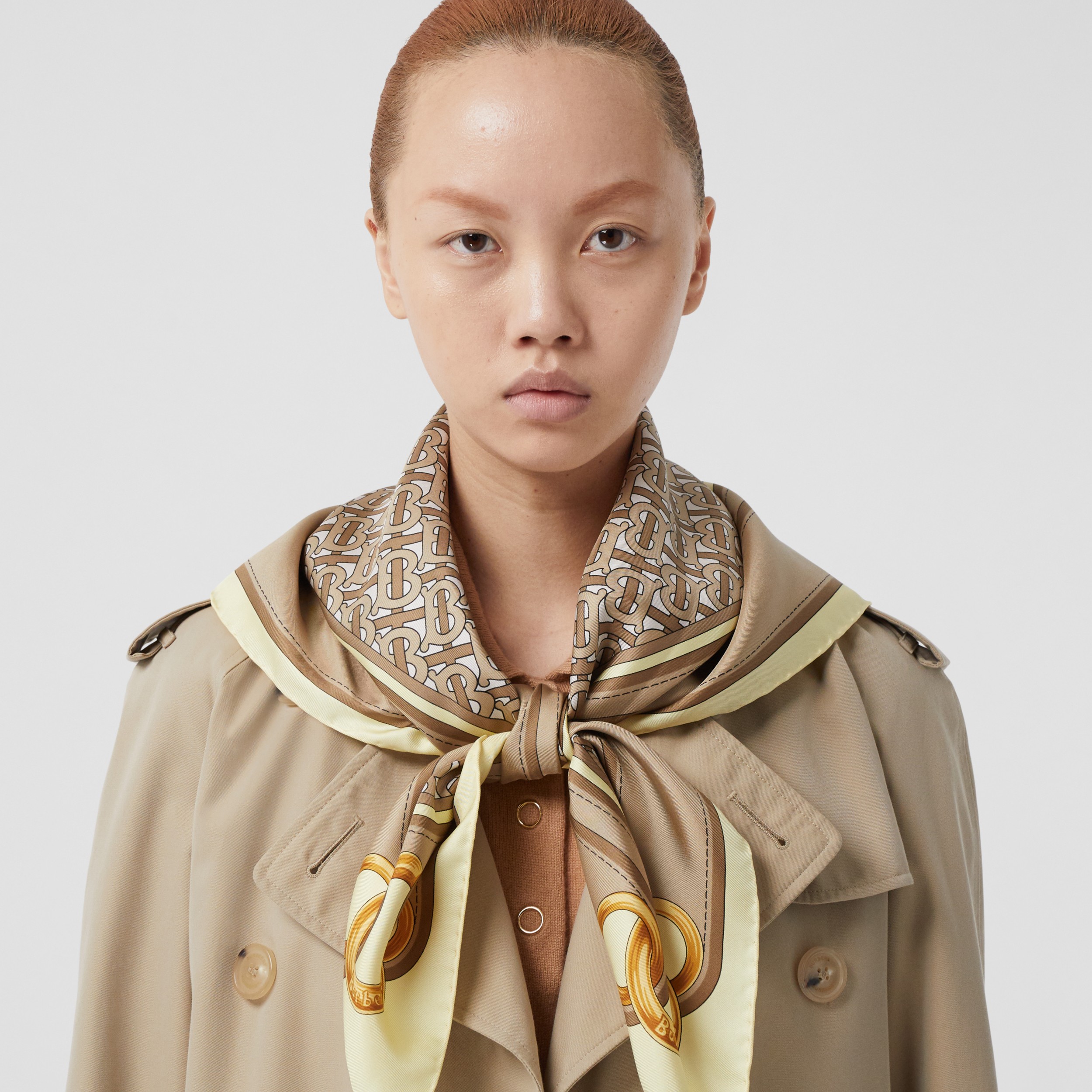 Montage Print Silk Square Scarf in Archive Beige | Burberry® Official - 3