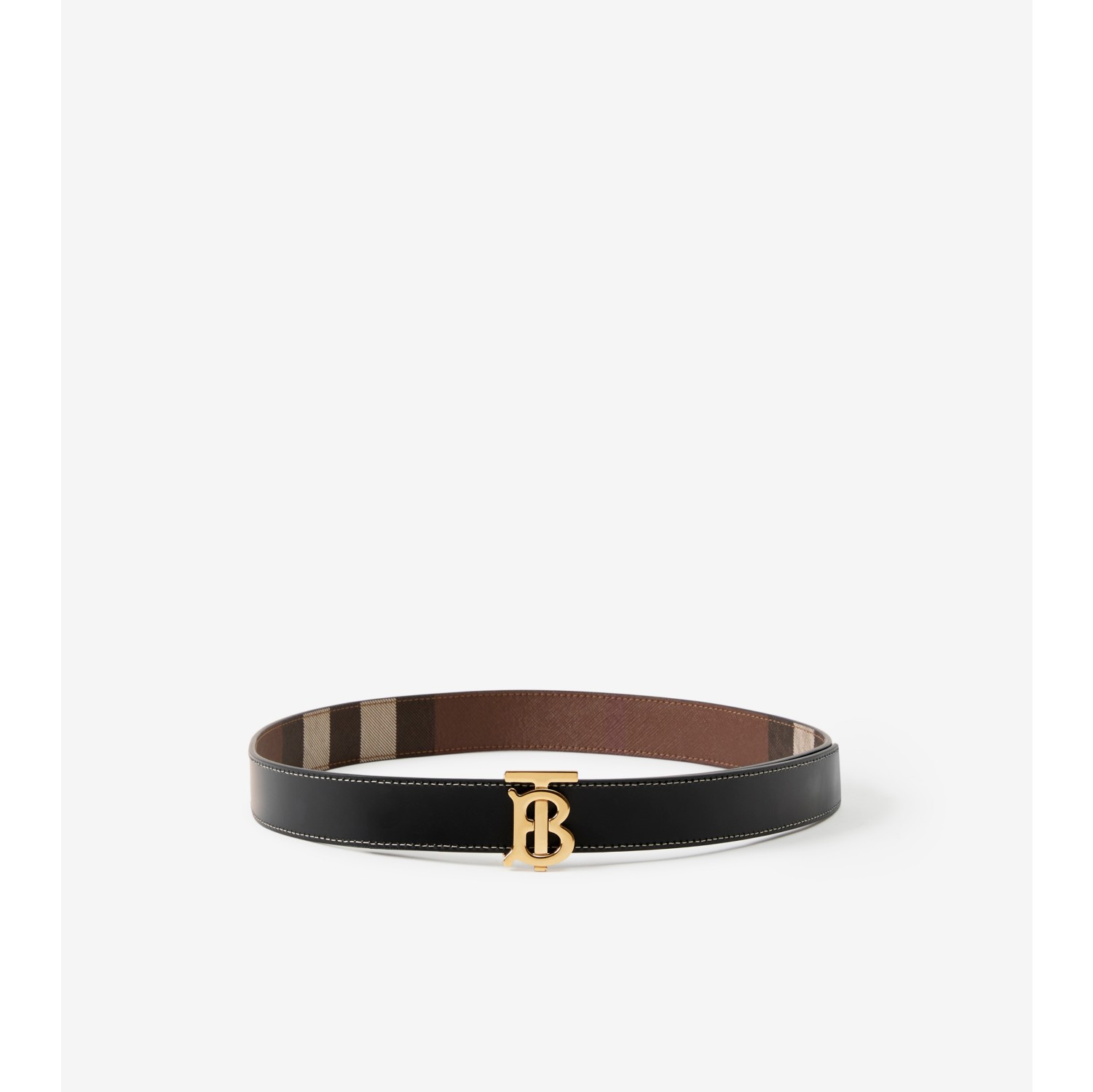 Reversible Check TB Belt in Dark birch brown Women Burberry® Official