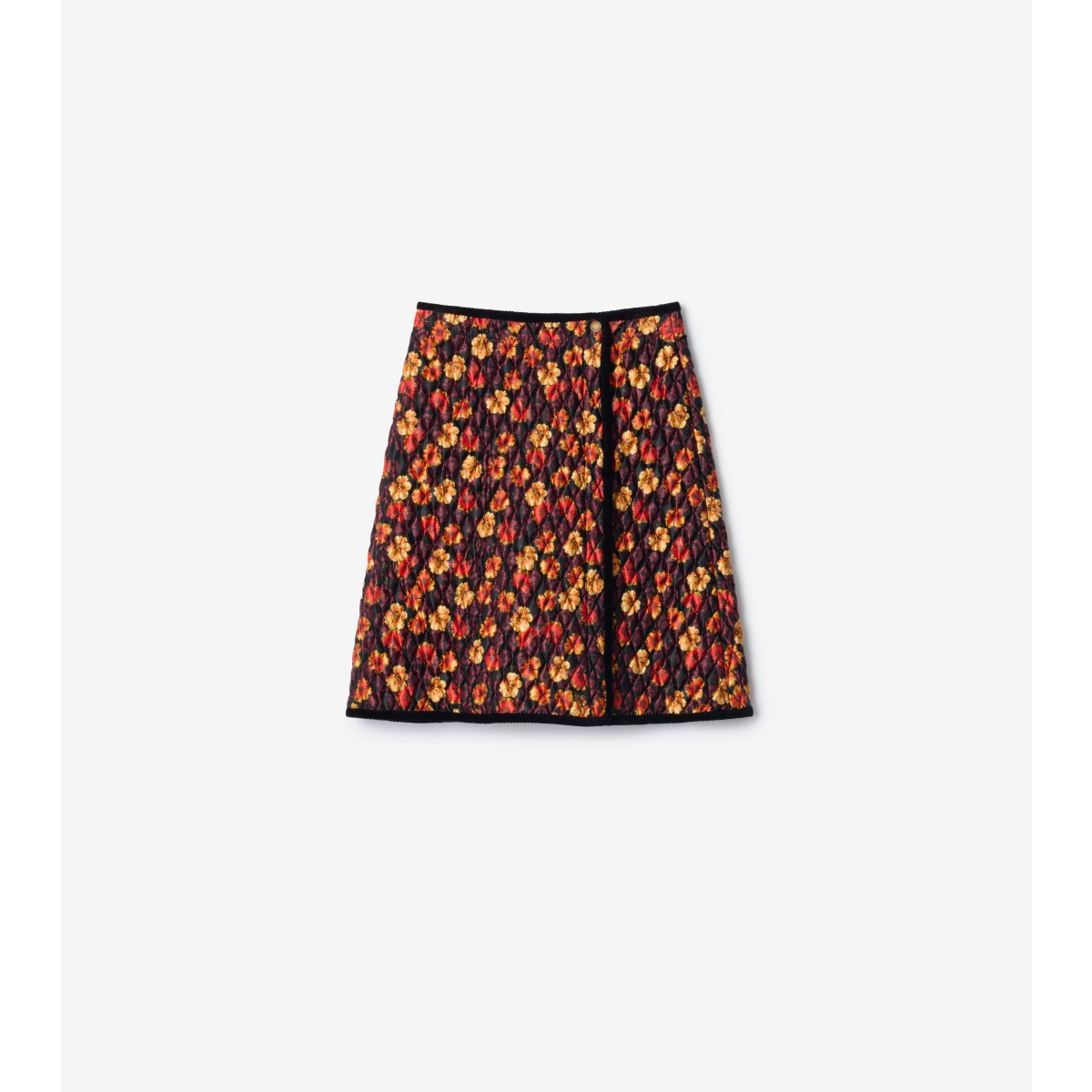 Burberry Geranium Leaf Quilted Nylon Skirt In Multi