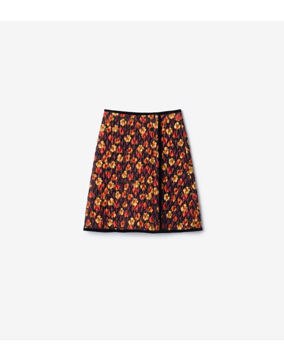 Geranium Leaf Quilted Nylon Skirt