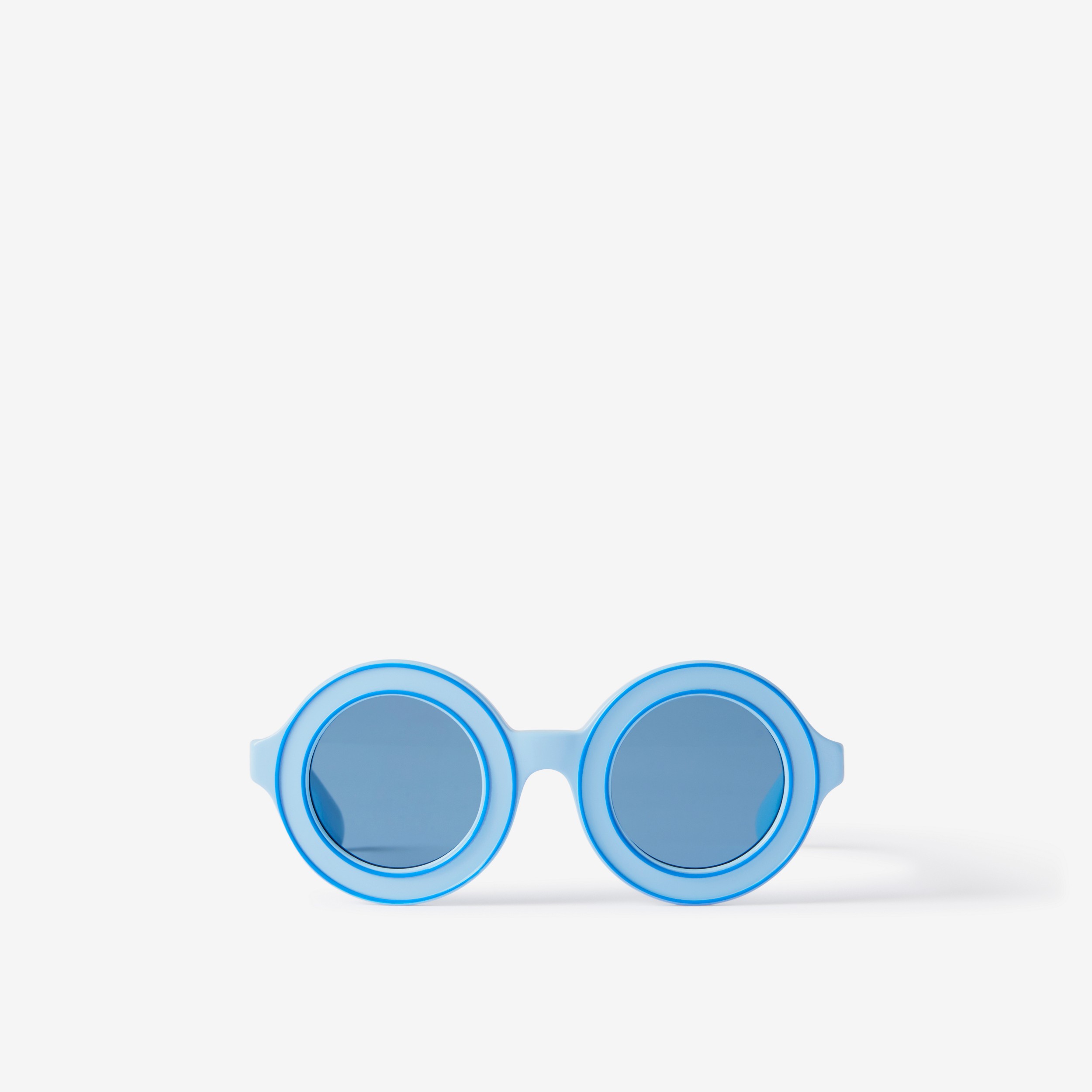 Logo Detail Round Frame Sunglasses in Azure Blue - Children | Burberry® Official - 1