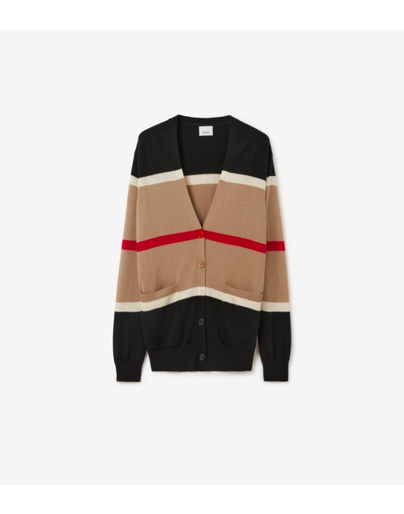 Striped Cashmere Silk Cardigan