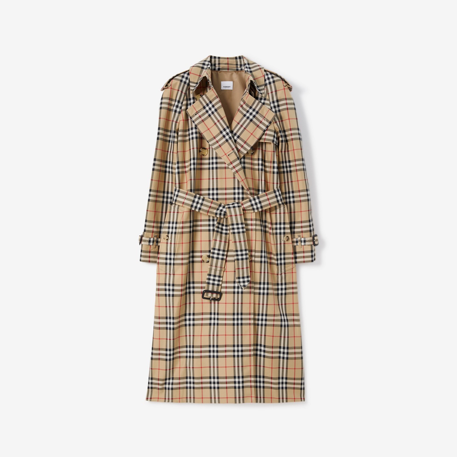 Check Gabardine Trench Coat in Archive Beige - Women | Burberry® Official