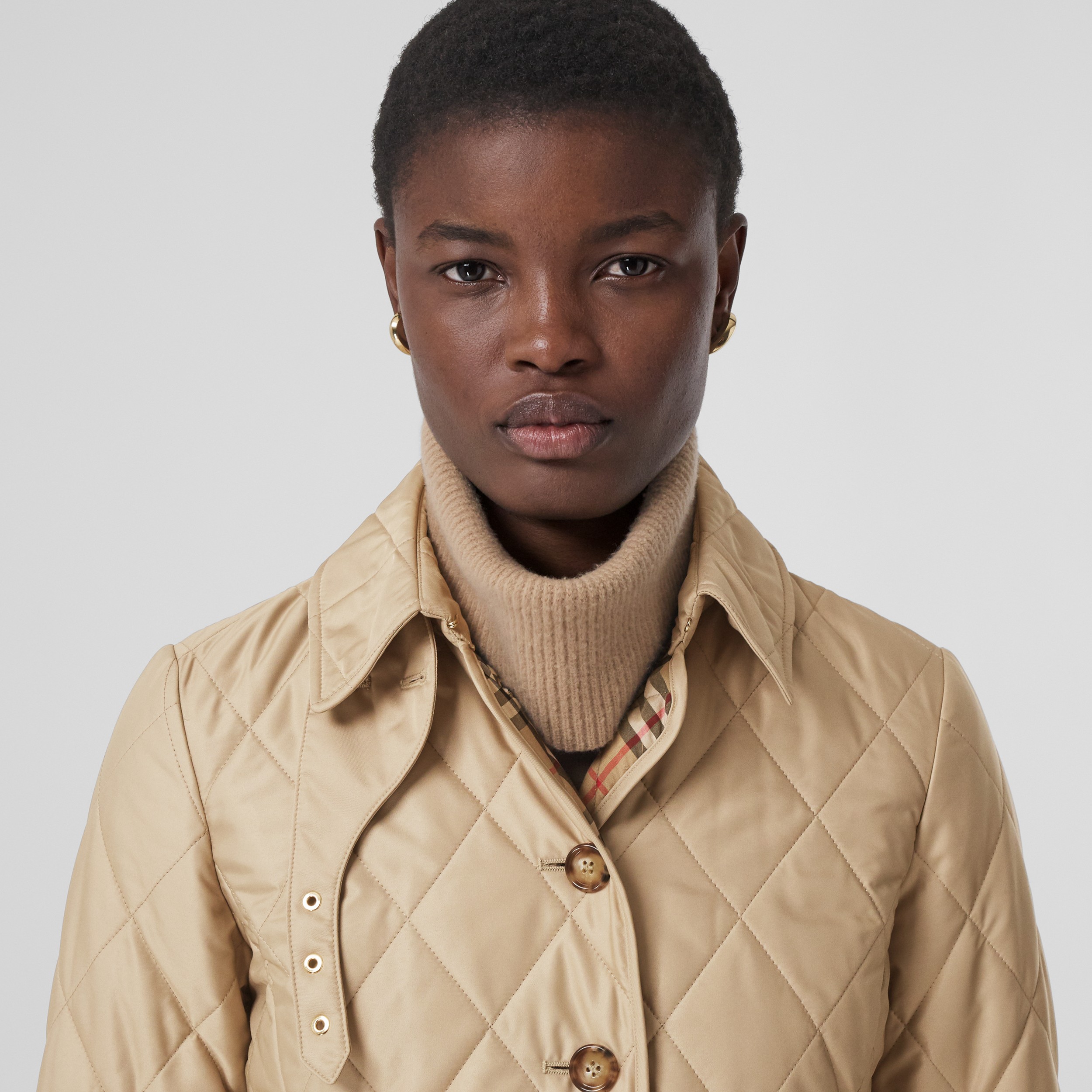 Diamond Quilted Thermoregulated Jacket in New Chino - Women | Burberry® Official Diamond Quilted Thermoregulated Jacket in New Chino - Women | Burberry® Official