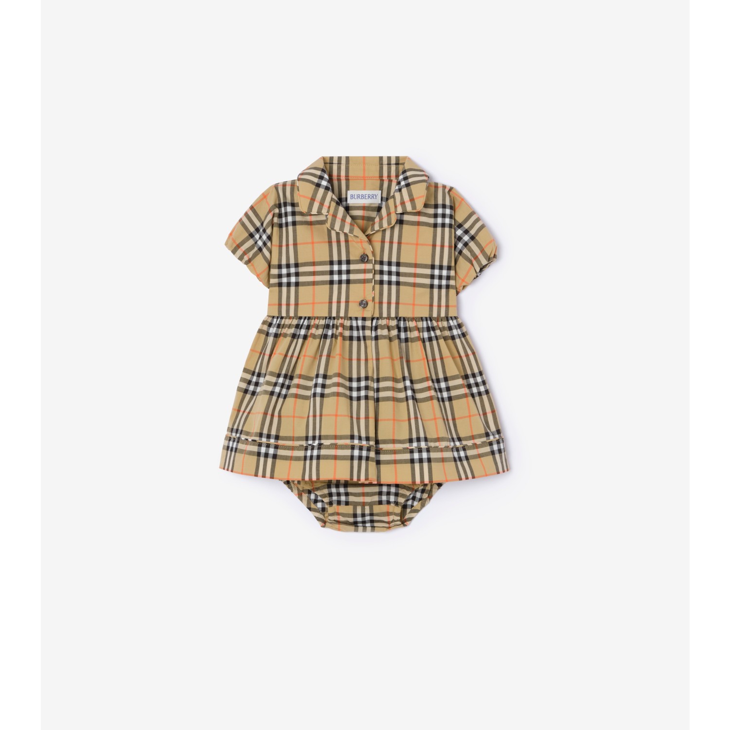 Check Cotton Dress with Bloomers