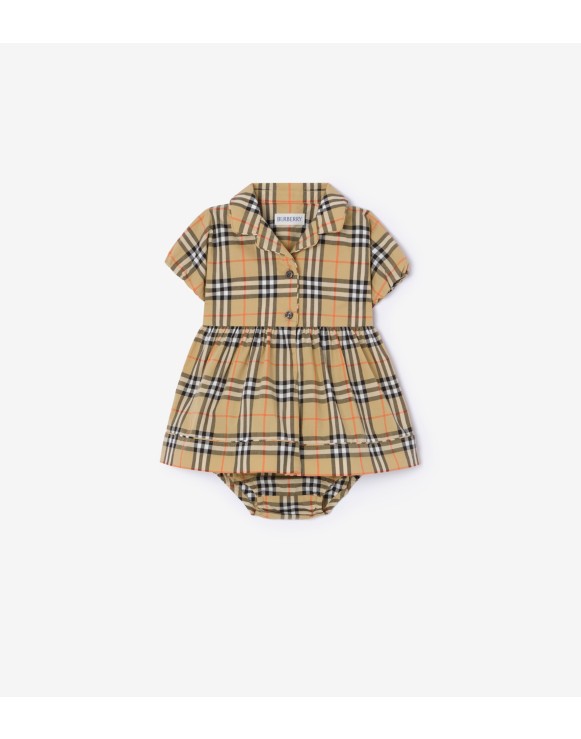 Check Cotton Dress with Bloomers