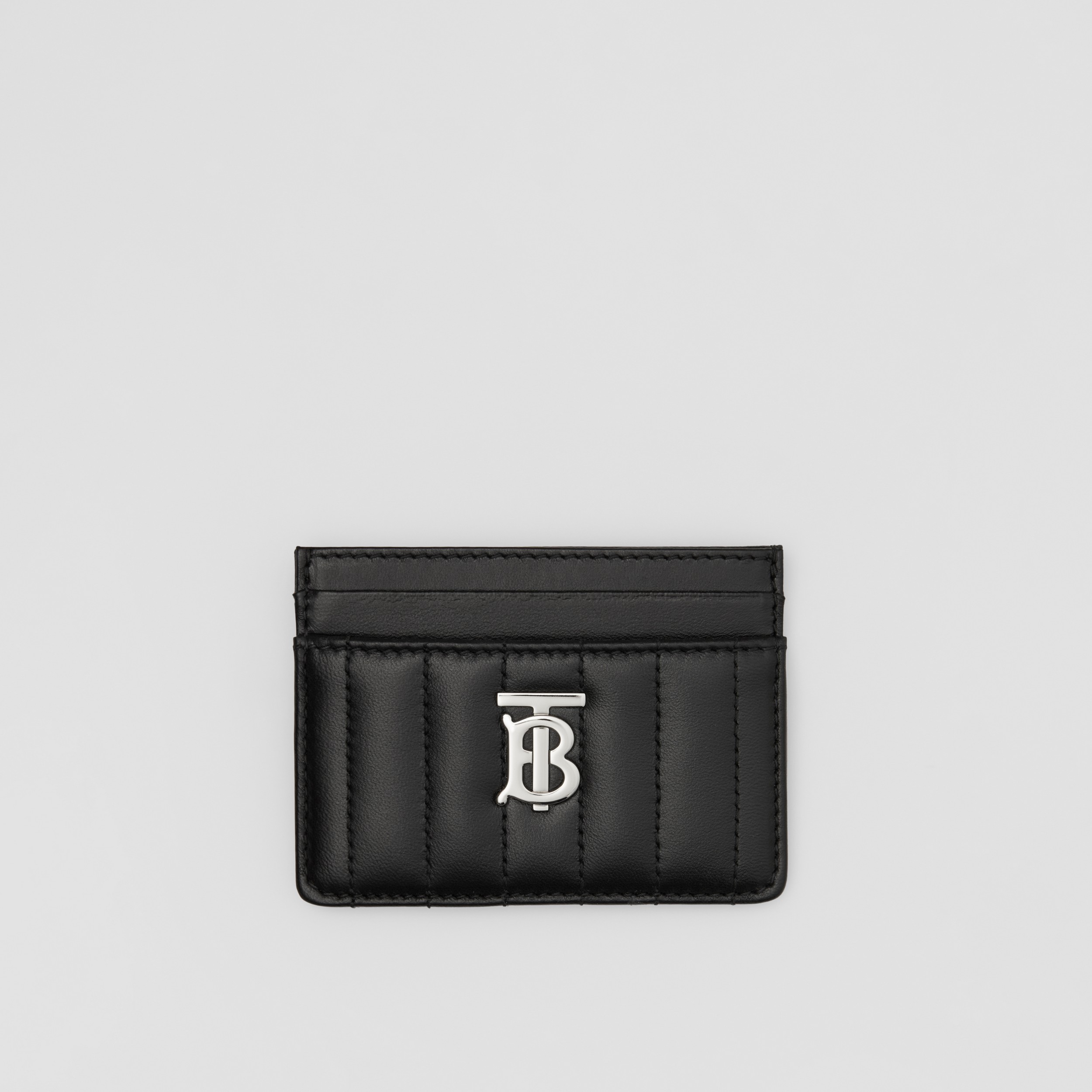 Quilted Leather Lola Card Case in Black/palladium - Women | Burberry® Official - 1