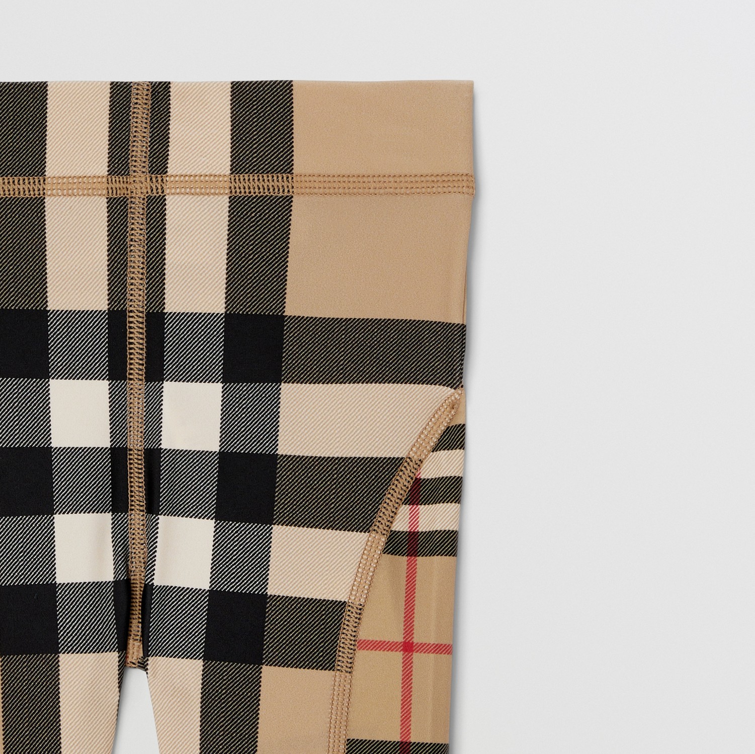 Contrast Check Stretch Nylon Leggings in Archive Beige - Children | Burberry® Official