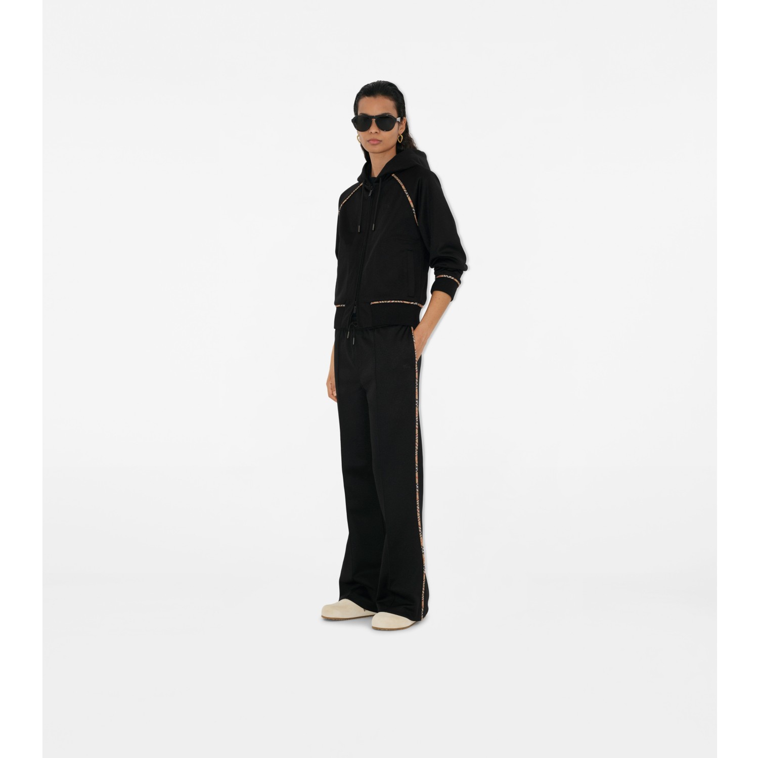 Pantalon de survêtement en coton mélangé Check