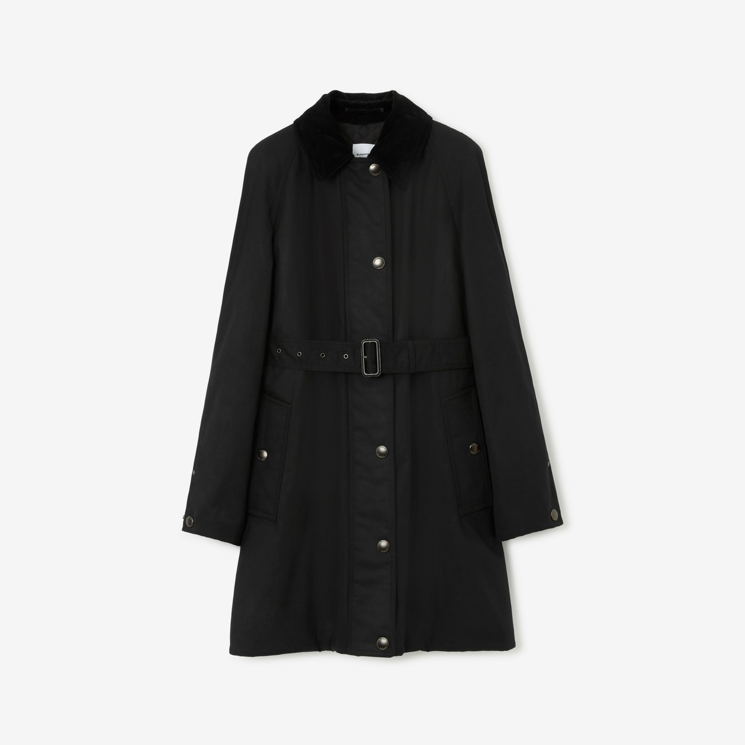 EKD Embroidered Waxed Cotton Coat in Black - Women | Burberry® Official