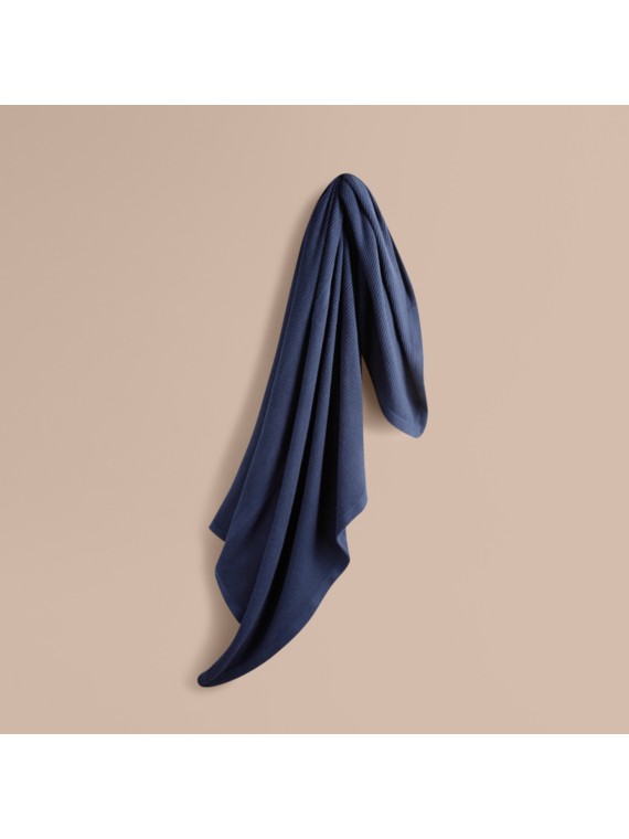 Check Wool Cashmere Blanket Dark Grey Burberry