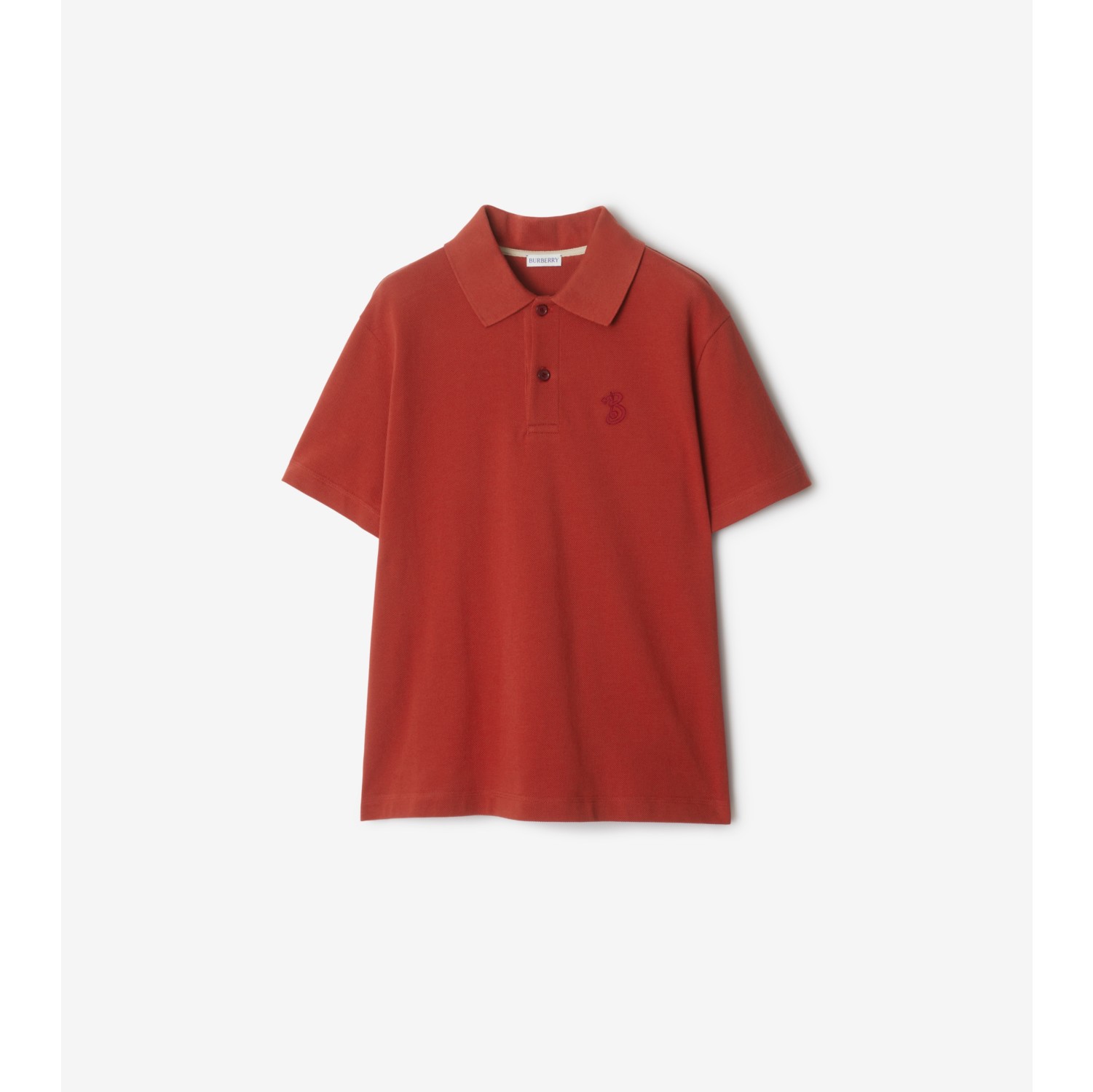 Baumwoll-Poloshirt mit B-Schlangenmotiv