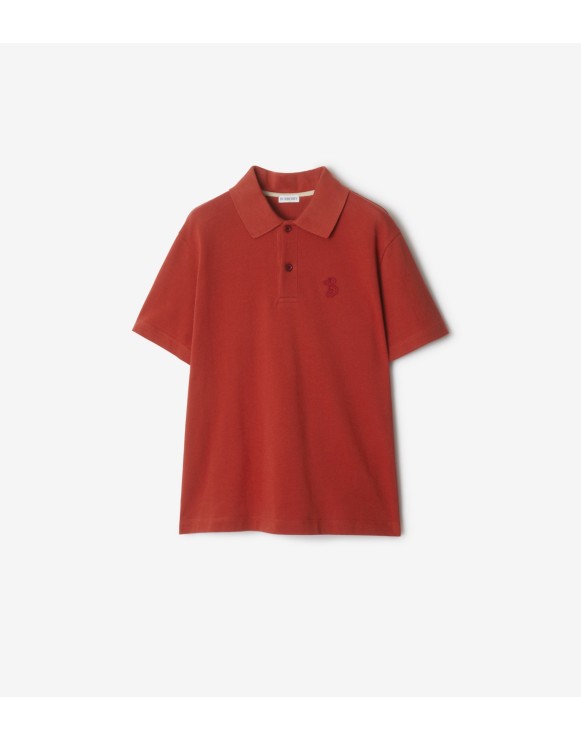 Camisa polo de algodão com estampa B Snake