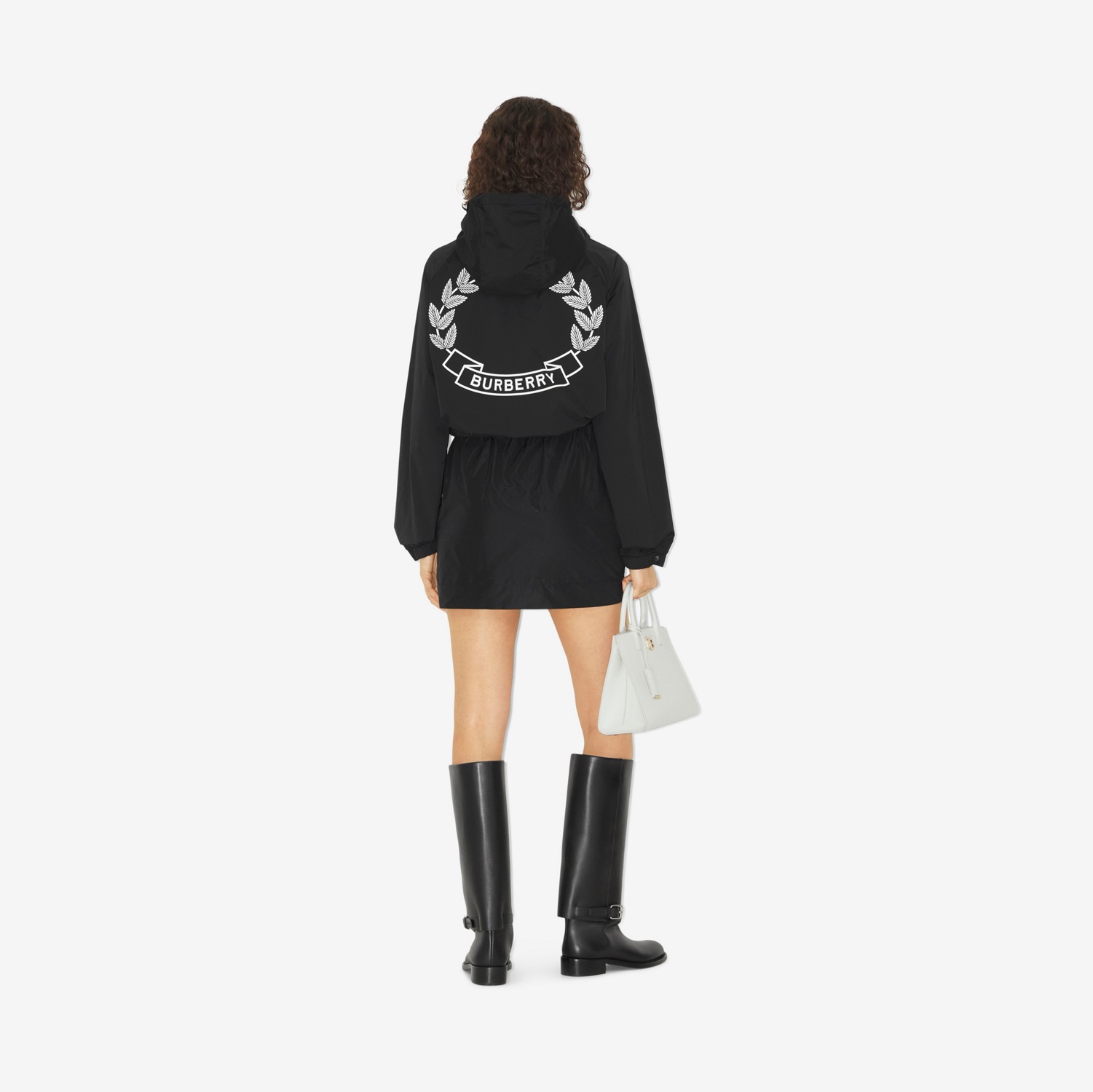 EKD Print Hooded Jacket in Black - Women | Burberry® Official