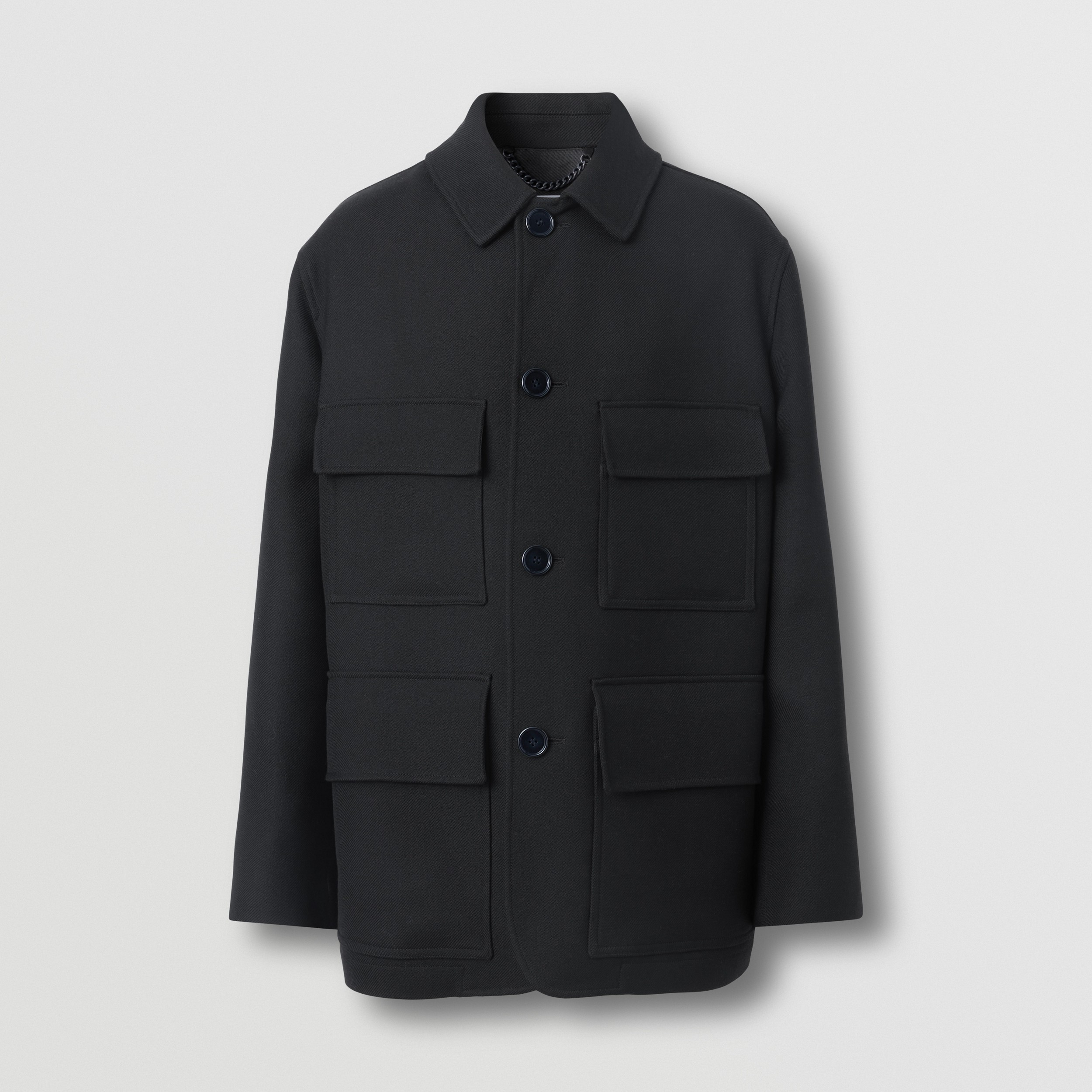 Jaqueta de lã com detalhe de bolsos (Preto) - Homens | Burberry® oficial - 4