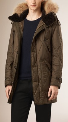 Oregano Fur-trimmed Quilted Parka - Image 1