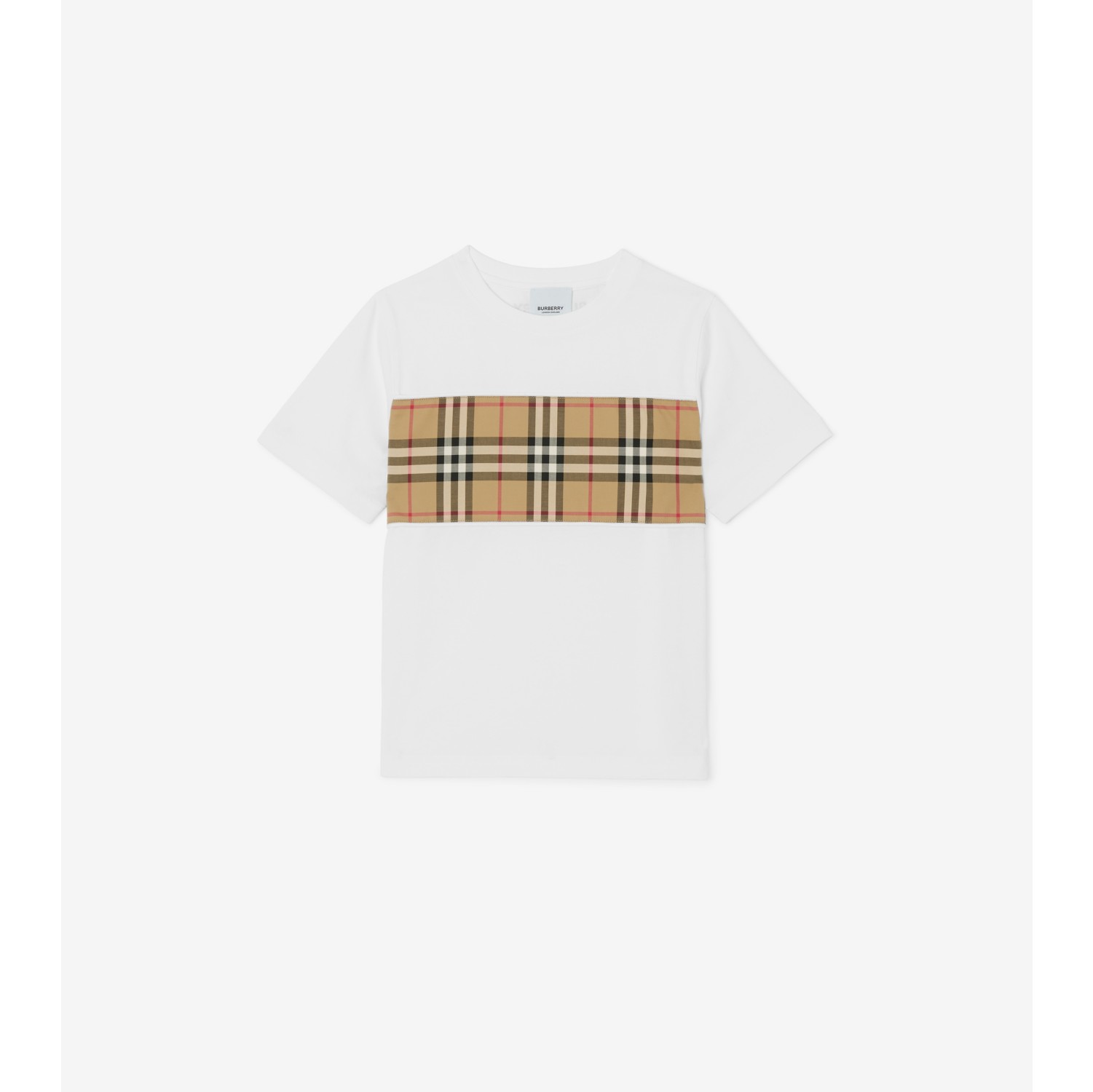 T-shirt en coton avec Vintage Check