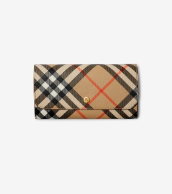 Burberry horseferry check shops continental wallet