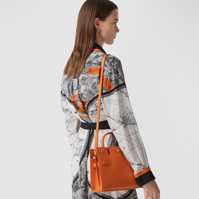 orange leather handbag