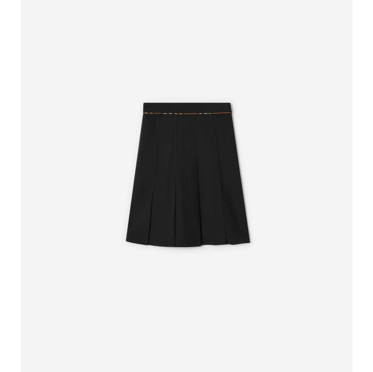 Jupe plissée en coton mélangé