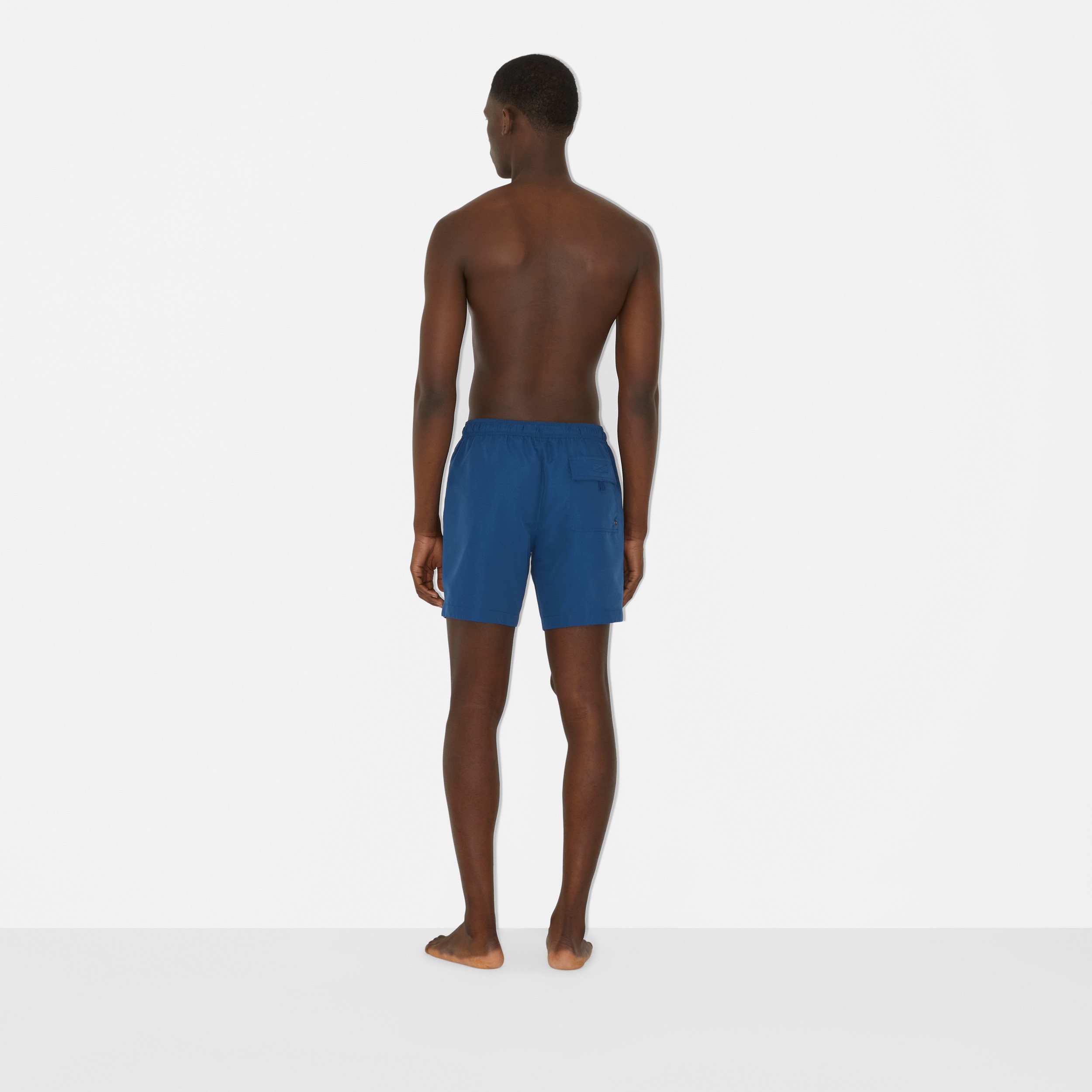 Logo Print Drawcord Swim Shorts in Rich Navy - Men | Burberry® Official - 4