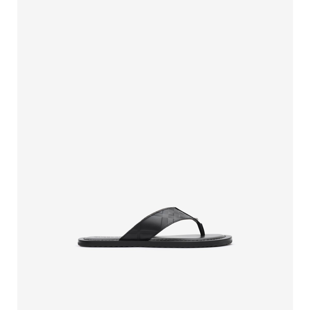  Check Embossed Leather Pavilion Sandals