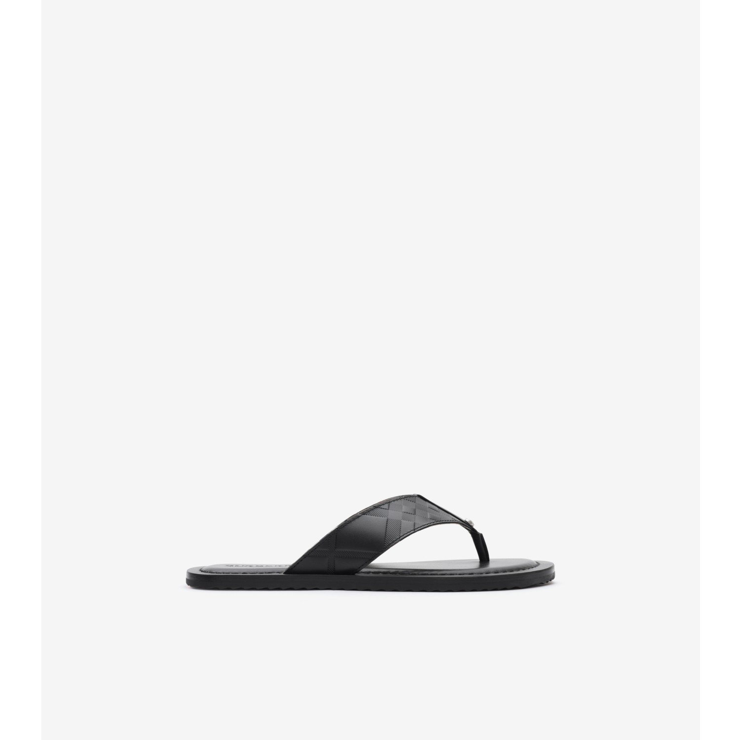 Embossed Check Leather Pavilion Sandals